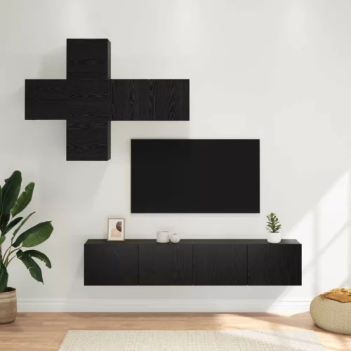 vidaXL TV szekrény garnitúra Falra szerelhető 3 pcs Szerelt Fa