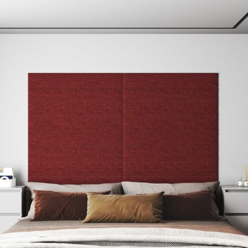 vidaXL 12 db bordó szövet fali panel 90x15 cm 1,62 m²