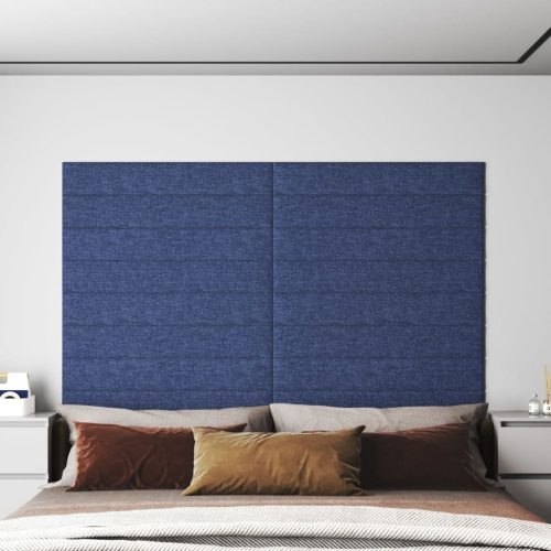 vidaXL 12 db kék szövet fali panel 90x15 cm 1,62 m²