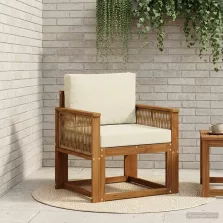   vidaXL Kültéri középső kanapé Tömör Akácfa Természetes