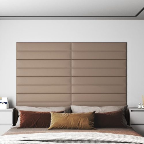 vidaXL 12 db kávészínű műbőr fali panel 90 x 15 cm 1,62 m²