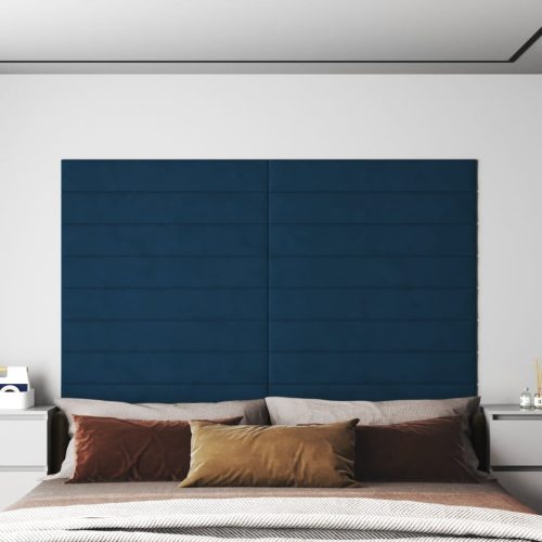 vidaXL 12 db kék bársony fali panel 90x15 cm 1,62 m²