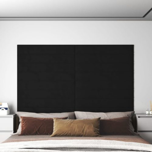 vidaXL 12 db fekete bársony fali panel 90x15 cm 1,62 m²