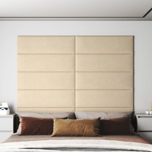 vidaXL 12 db krémszínű szövet fali panel 90x30 cm 3,24 m²