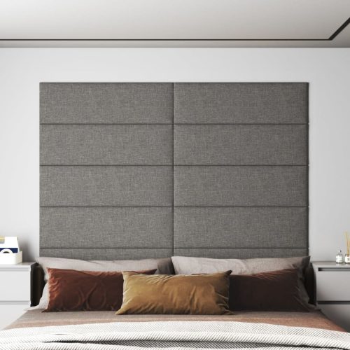 vidaXL 12 db világosszürke szövet fali panel 90x30 cm 3,24 m²