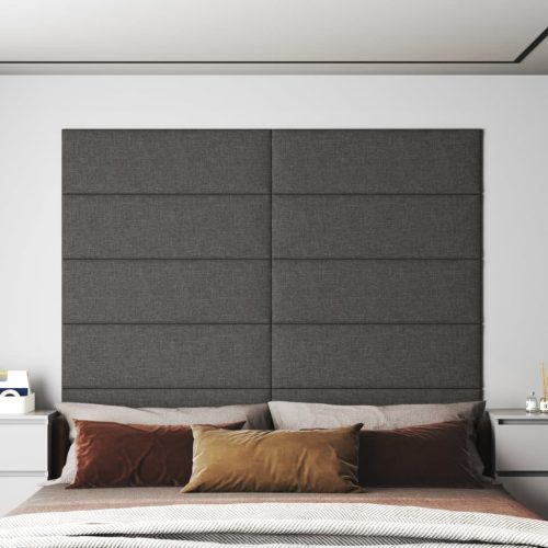 vidaXL 12 db sötétszürke szövet fali panel 90x30 cm 3,24 m²