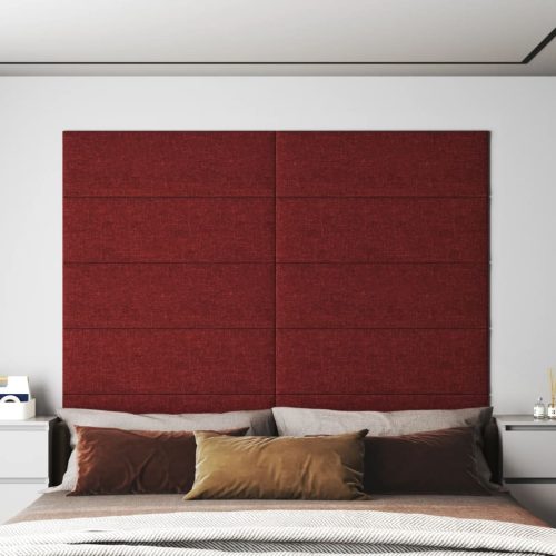 vidaXL 12 db bordó szövet fali panel 90x30 cm 3,24 m²