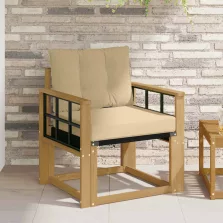   vidaXL Kültéri kanapé Tömör akácfa és textilén Fehér