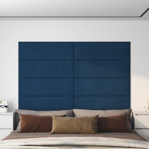 vidaXL 12 db kék bársony fali panel 90 x 30 cm 3,24 m²