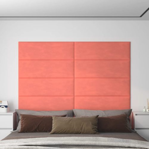 vidaXL 12 db rózsaszín bársony fali panel 90 x 30 cm 3,24 m²