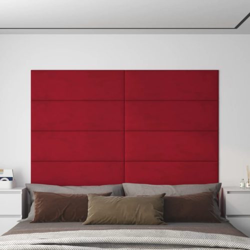 vidaXL 12 db bordó bársony fali panel 90 x 30 cm 3,24 m²