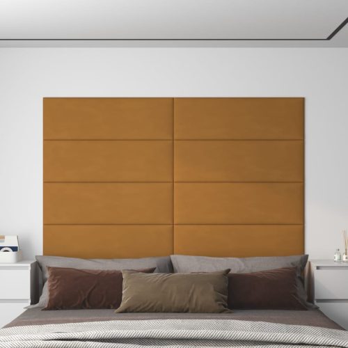 vidaXL 12 db barna bársony fali panel 90 x 30 cm 3,24 m²