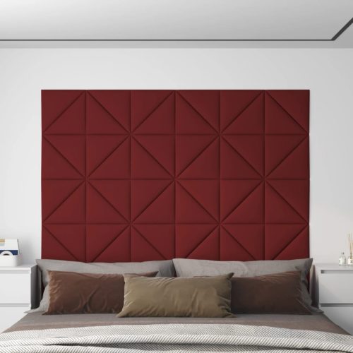 vidaXL 12 db bordó szövet fali panel 30 x 30 cm 0,54 m²