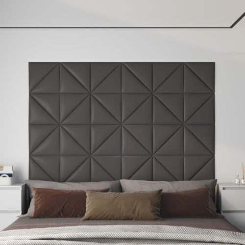 vidaXL 12 db szürke műbőr fali panel 30 x 30 cm 0,54 m²