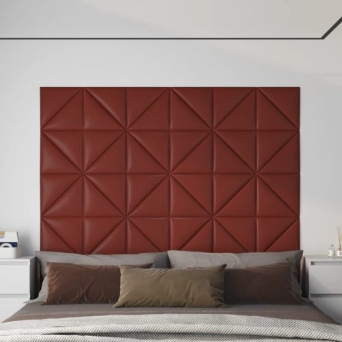 vidaXL 12 db bordó műbőr fali panel 30 x 30 cm 0,54 m²