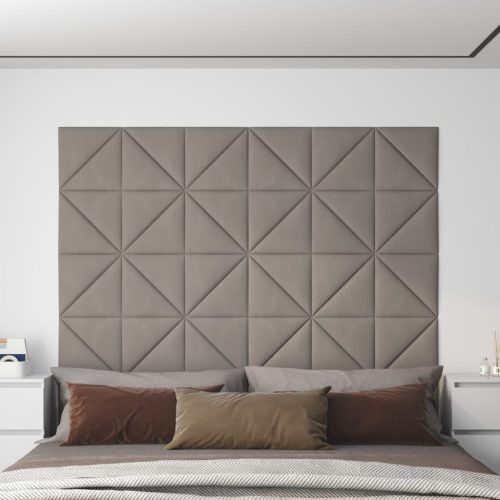 vidaXL 12 db világosszürke bársony fali panel 30 x 30 cm 0,54 m²