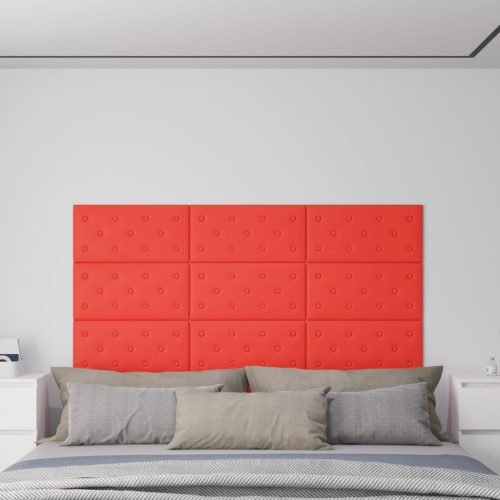 vidaXL 12 db piros műbőr fali panel 60 x 30 cm 2,16 m²