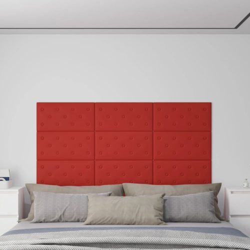 vidaXL 12 db bordó műbőr fali panel 60 x 30 cm 2,16 m²