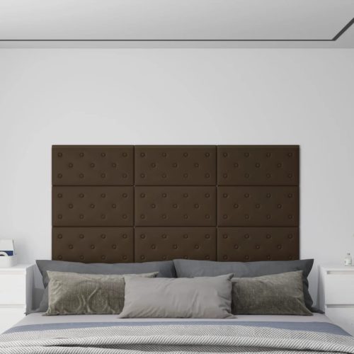 vidaXL 12 db barna műbőr fali panel 60 x 30 cm 2,16 m²