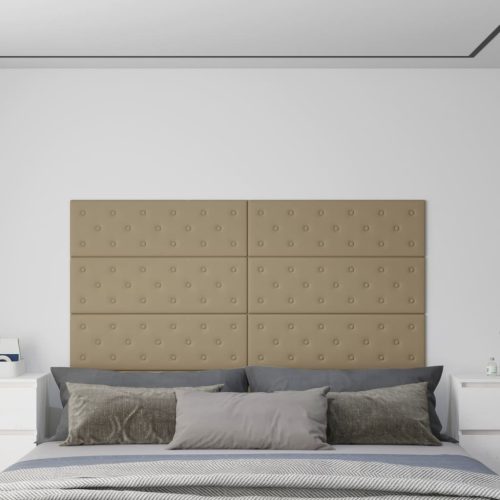 vidaXL 12 db kávészínű műbőr fali panel 90 x 30 cm 3,24 m²