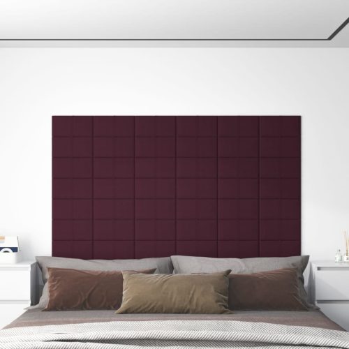 vidaXL 12 db lila szövet fali panel 30 x 15 cm 0,54 m²