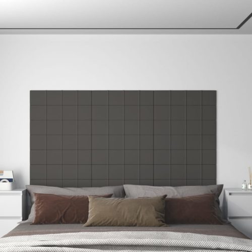 vidaXL 12 db sötétszürke szövet fali panel 60x15 cm 1,08 m²