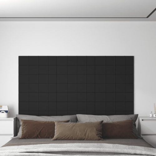 vidaXL 12 db fekete szövet fali panel 60 x 15 cm 1,08 m²