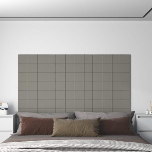 vidaXL 12 db világosszürke bársony fali panel 60x15 cm 1,08 m²