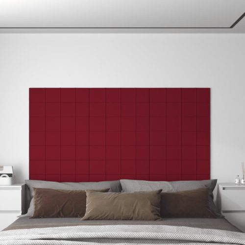 vidaXL 12 db bordó bársony fali panel 60 x 15 cm 1,08 m²