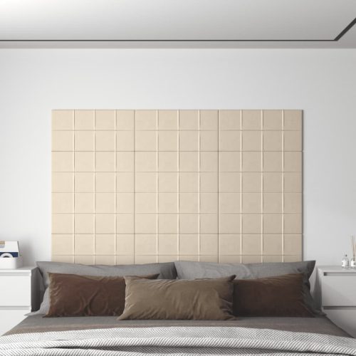 vidaXL 12 db krémszínű bársony fali panel 60x30 cm 2,16 m²