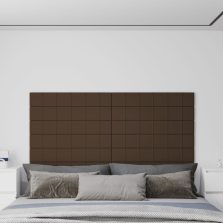 vidaXL 12 db barna szövet fali panel 90x15 cm 1,62 m²