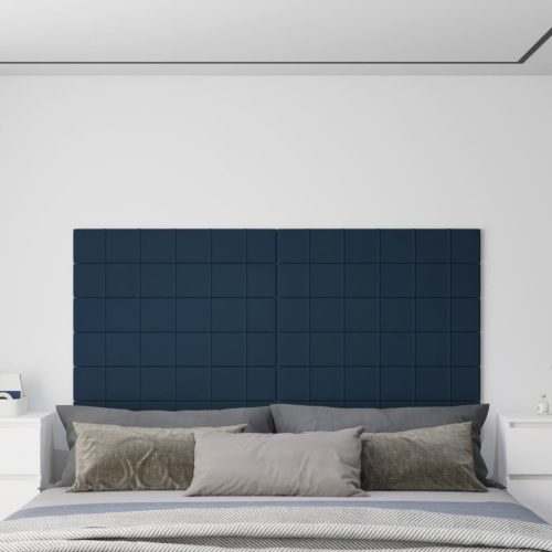 vidaXL 12 db kék bársony fali panel 90x15 cm 1,62 m²