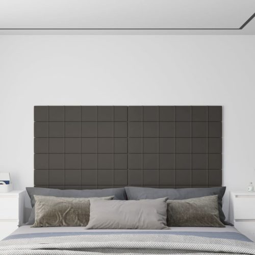 vidaXL 12 db sötétszürke bársony fali panel 90x15 cm 1,62 m²