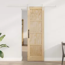   vidaXL Csúszó ajtó Természetes és Fehér 61 x 198,5 cm Tömör Fenyőfa