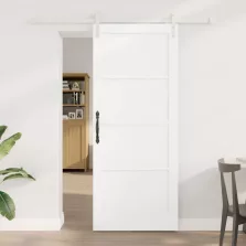 vidaXL Csúszó ajtó Fehér 83 x 202 cm Tömör Fenyőfa