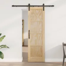   vidaXL Csúszó ajtó Természetes 61 x 198,5 cm Tömör Fenyőfa