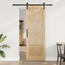   vidaXL Csúszó ajtó Természetes 73,5 x 211 cm Tömör Fenyőfa
