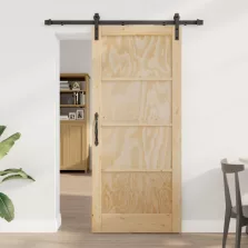   vidaXL Csúszó ajtó Természetes 86 x 198,5 cm Tömör Fenyőfa