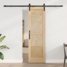   vidaXL Csúszó ajtó Természetes 61 x 198,5 cm Tömör Fenyőfa