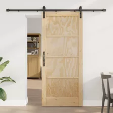   vidaXL Csúszó ajtó Természetes 86 x 198,5 cm Tömör Fenyőfa
