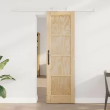   vidaXL Csúszó ajtó Természetes és Fehér 61 x 198,5 cm Tömör Fenyőfa