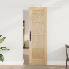   vidaXL Csúszó ajtó Természetes és Fehér 61 x 198,5 cm Tömör Fenyőfa