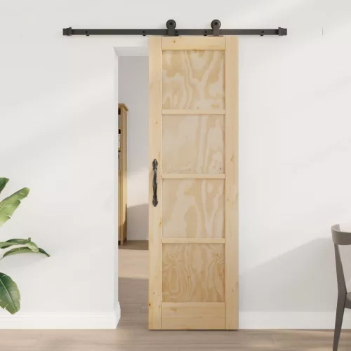 vidaXL Csúszó ajtó ORKDAL Természetes 61 x 198,5 cm Tömör Fenyőfa
