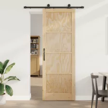   vidaXL Csúszó ajtó ORKDAL Természetes 83 x 232 cm Tömör Fenyőfa