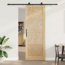   vidaXL Csúszó ajtó ORKDAL Természetes 83 x 232 cm Tömör Fenyőfa