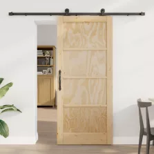   vidaXL Csúszó ajtó ORKDAL Természetes 86 x 198,5 cm Tömör Fenyőfa