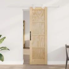   vidaXL Csúszó ajtó Természetes és Fehér 61 x 198,5 cm Tömör Fenyőfa