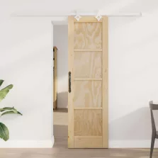   vidaXL Csúszó ajtó Természetes és Fehér 61 x 198,5 cm Tömör Fenyőfa