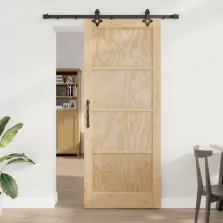   vidaXL Csúszó ajtó ORKDAL Természetes 86 x 211 cm Tömör Fenyőfa