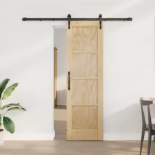   vidaXL Csúszó ajtó ORKDAL Természetes és Fekete 61 x 198,5 cm